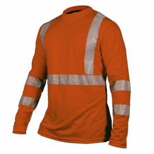 Camisa de cuello redondo de alta visibilidad manga larga