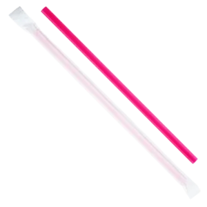 Popote Rosa Jumbo con Envoltura