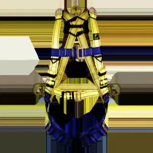 Arnés de cuerpo completo con anillo “D” en la espalda, hombros y costados, y con cinturón