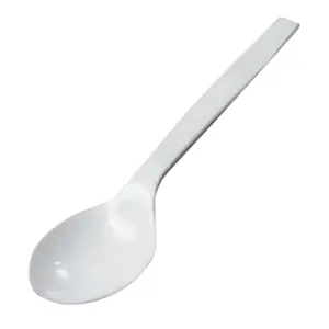 CUCHARA DE PLASTICO BLANCA TIPO SOPA
