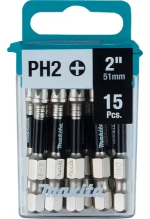 PUNTAS PHILLIPS PH2 DE 2¨ TIC TAC CON 15 PZS MAKITA