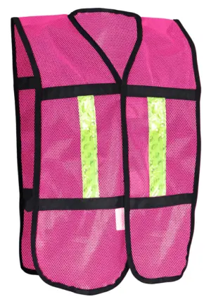 CHALECO DE MALLA ROSA HV CON REFLEJANTE