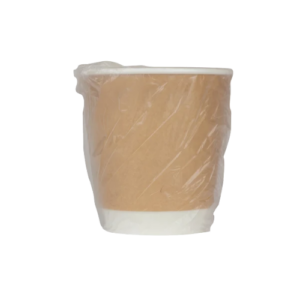 Vasos de Papel para Café 10 oz Kraft con Aislante Térmico Envuelto