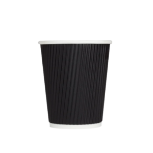 Vasos de Papel para Café 8 oz Ondulados Negros