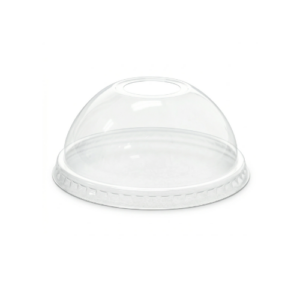 Tapas PET Tipo Domo para Vasos 8–10 oz Sin Orificio